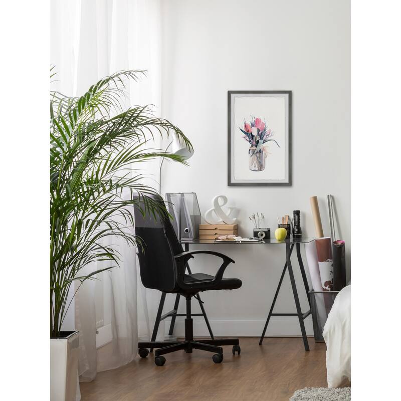 Tulip Painting Print - Floral Wall Art Home Decor - Framed Picture for Living Room Bedroom