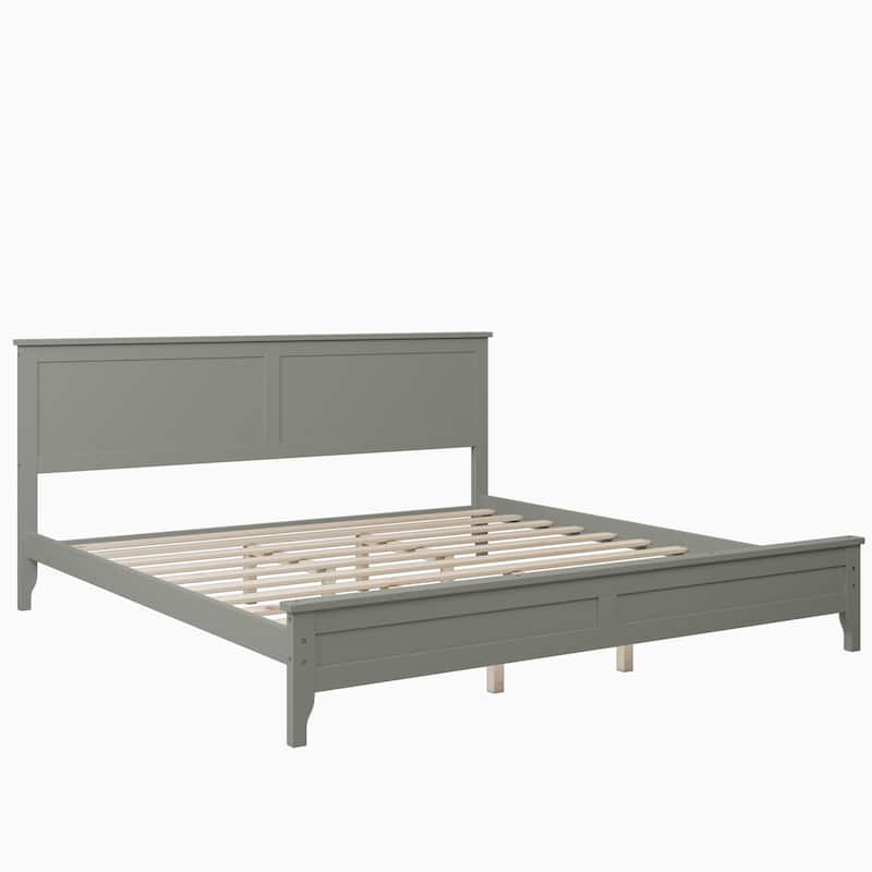 King Size Solid Wood Platform Bed