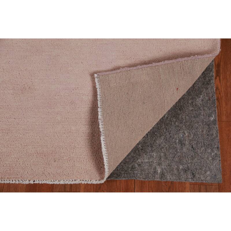 Hand Knotted Oriental 100% Wool Carpet Modern Solid Peach Gabbeh Area Rug - 10' 3'' X 5' 3''