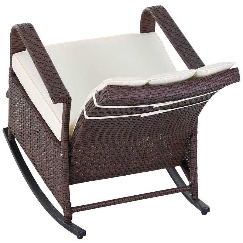 Outsunny Wicker Outdoor Rocking Chair (Excluding the table)