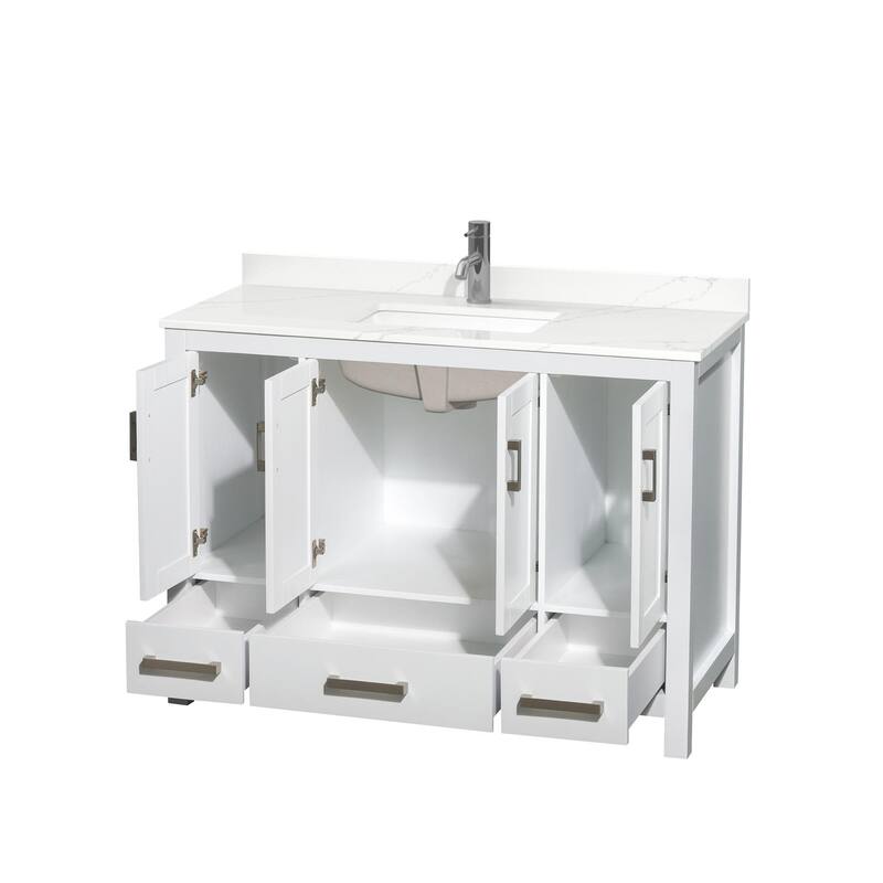 Wyndham Collection WCS141448S-QTZ-UNSMXX Sheffield 48" Free Standing
