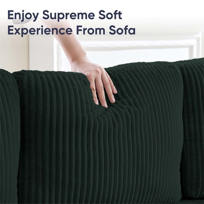 Mixoy W110"U-Shaped Sectional Sofa Couches with Double Chaises and Sleepable Armrests,Corduroy Upholstered 4-Seater Sofa