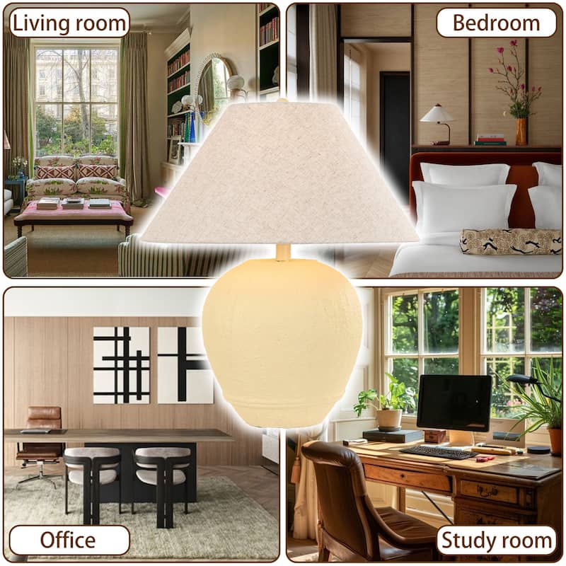 Ceramic Table Lamp with Linen Shade