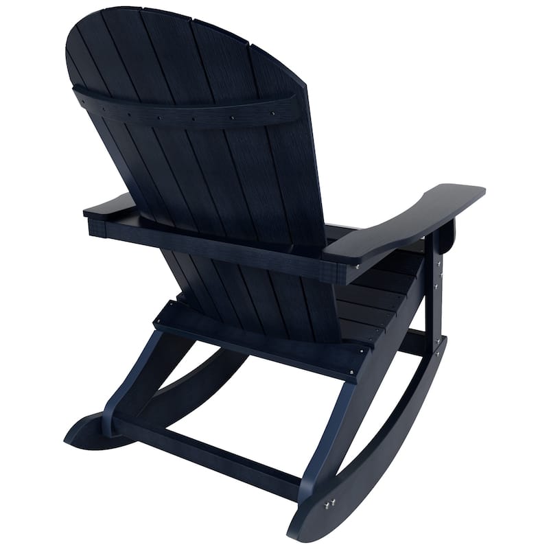 Polytrends Vineyard HIPS Outdoor Eco-Friendly All Weather Seashell Rocking Adirondack Chair