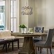 preview thumbnail 2 of 7, 4-Light Glam Silver Leaf Drum Chandelier with Hexagonal Glass Accents - W:16.4"