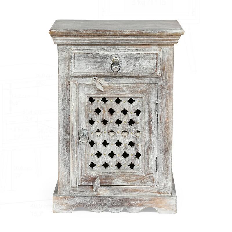 Exquisite Mango Wood Nightstand with Storage and Artisan Craftsmanship