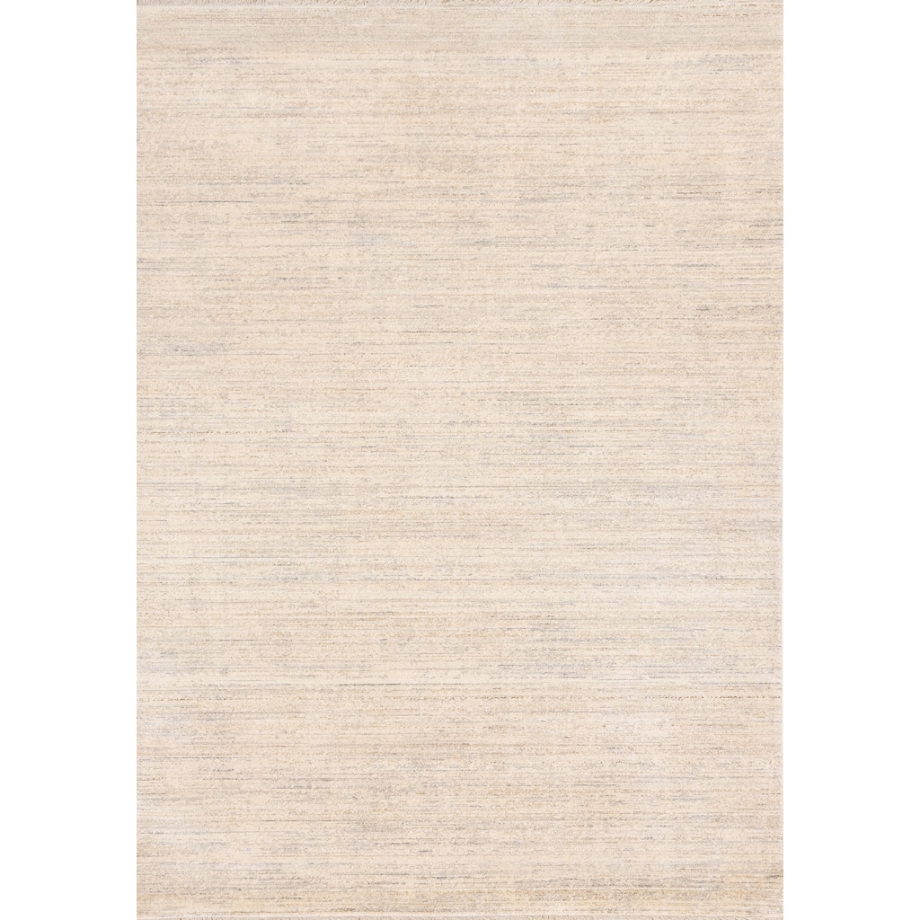 Cream Grey Subtle Distressed Stain Resistant Rug