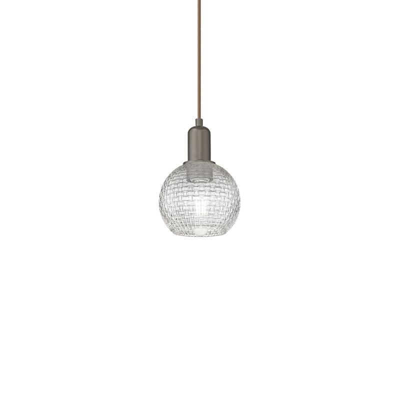Innovations Lighting 716-1P-9-6 Athens Pendant Athens 6" Wide Mini - Oil Rubbed Bronze / Clear Basketweave