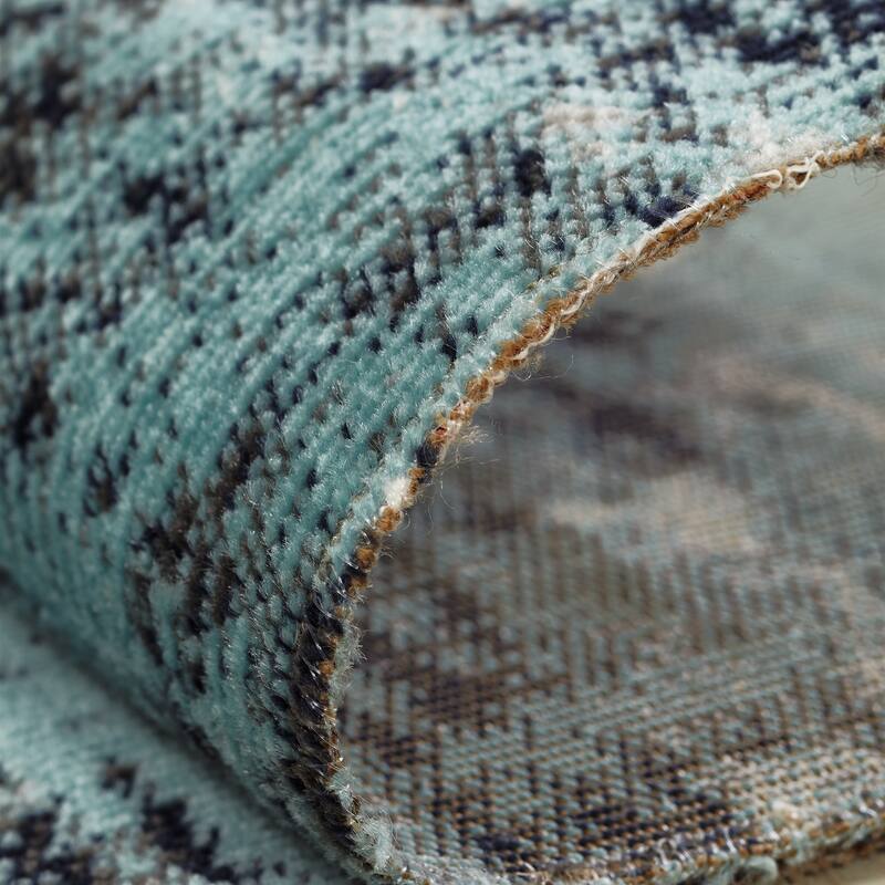 Porch & Den Pointer Aqua / Zinc Abstract Indoor/Outdoor Area Rug