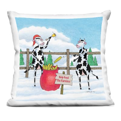 Stupell Feed The Farmless Funny Cows Decorative Printed Throw Pillow Design by Roger Straub