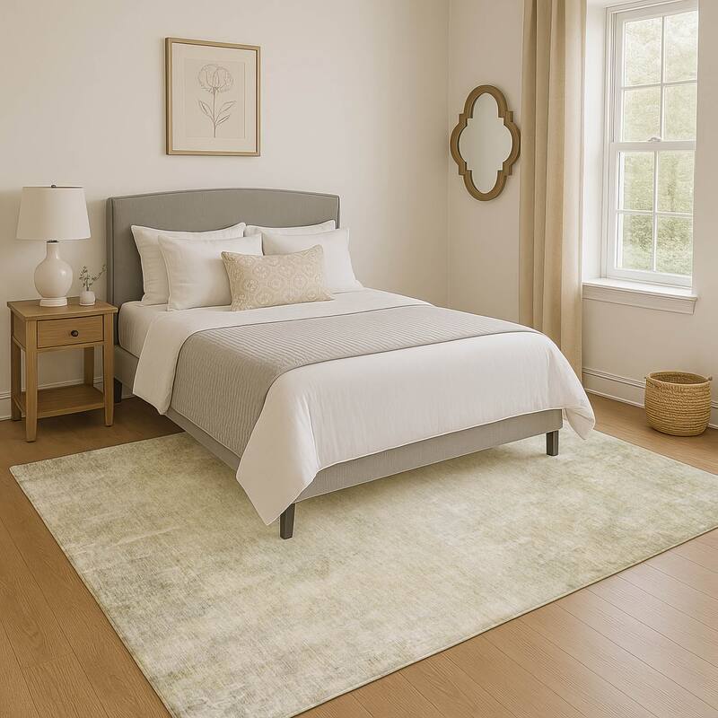 Premium Washable Super Soft Modern Watercolor Mayfield Rug - Beige - 2'6" x 3'10"