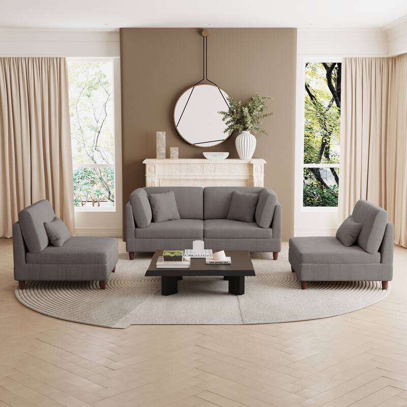 Multi-Combination Couch Modular Corduroy Sectional Sofa