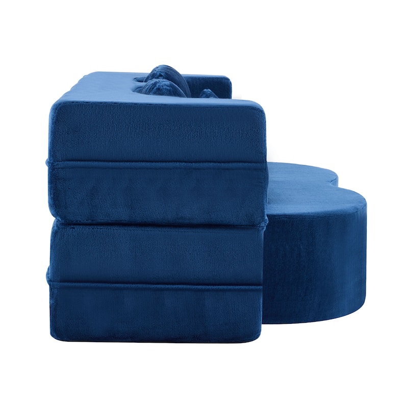 Queen Foldable Sleeper Sofa, Floor Couch Sofa Bed, High-Density Foam Convertible Lounge Sofa Loveseat