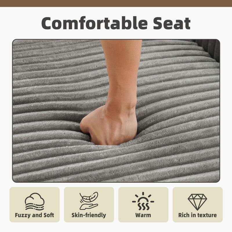 Oversized Upholstered Modular Sectional Chaise Lounge with Pillows