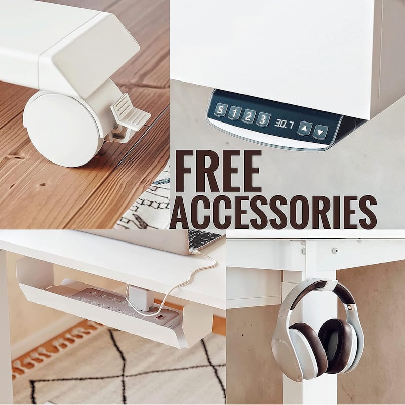 FEZIBO/Home Office Furniture/Wood/Standing Desk With 2 Drawers/Desks