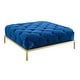 preview thumbnail 15 of 14, Corvus Kamdon Tufted Velvet Chesterfield Square Ottoman with Gold leg