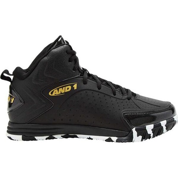 Shop AND1 Men's Tipoff Basketball Shoe Black/Gold/Marble On Sale