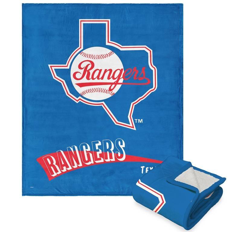 MLB CC Throwback Silk Touch Sherpa Throw Blanket - 50" x 60" - Texas Rangers