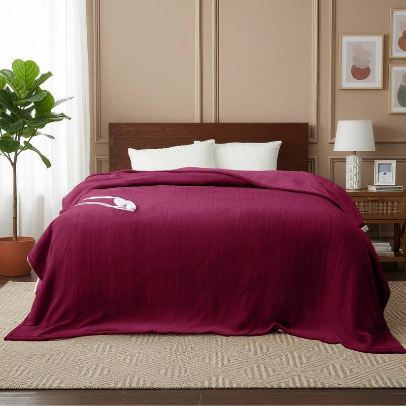 Flannel Electric Heated Blanket With Controller