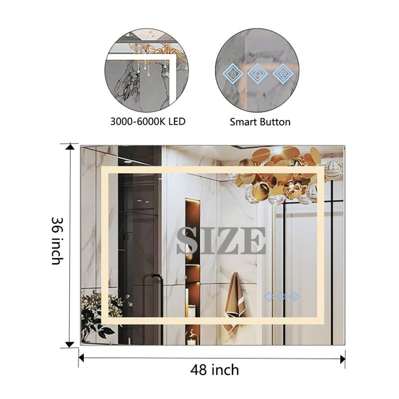 Hanging Plates Wall Mount Lighted Mirror
