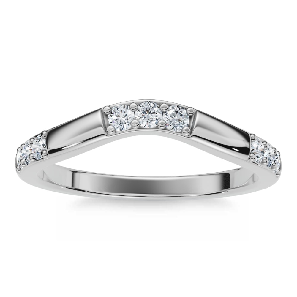 Bliss Diamond 1/3Ct Diamond Contour Wedding Guard Ring Womens Band Gold Lab Grown