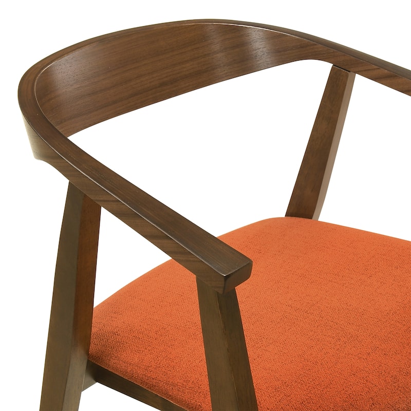 Santana Mid-Century Modern Upholstered Wood Dining Chairs - Set of 2