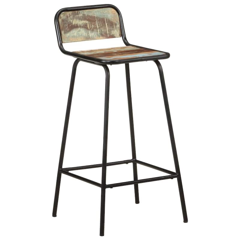 vidaXL Bar Chairs 2 pcs Solid Reclaimed Wood - 17.3" x 17.3" x 33.1"