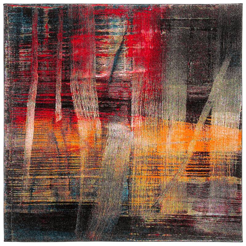 SAFAVIEH Porcello Edelgard Modern Abstract Rug - 4' Square - Multi
