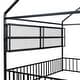 preview thumbnail 58 of 70, Full Size Metal House Bed Frame with Built-In Grid Shelves, Playful Canopy Design and Space-Saving Storage