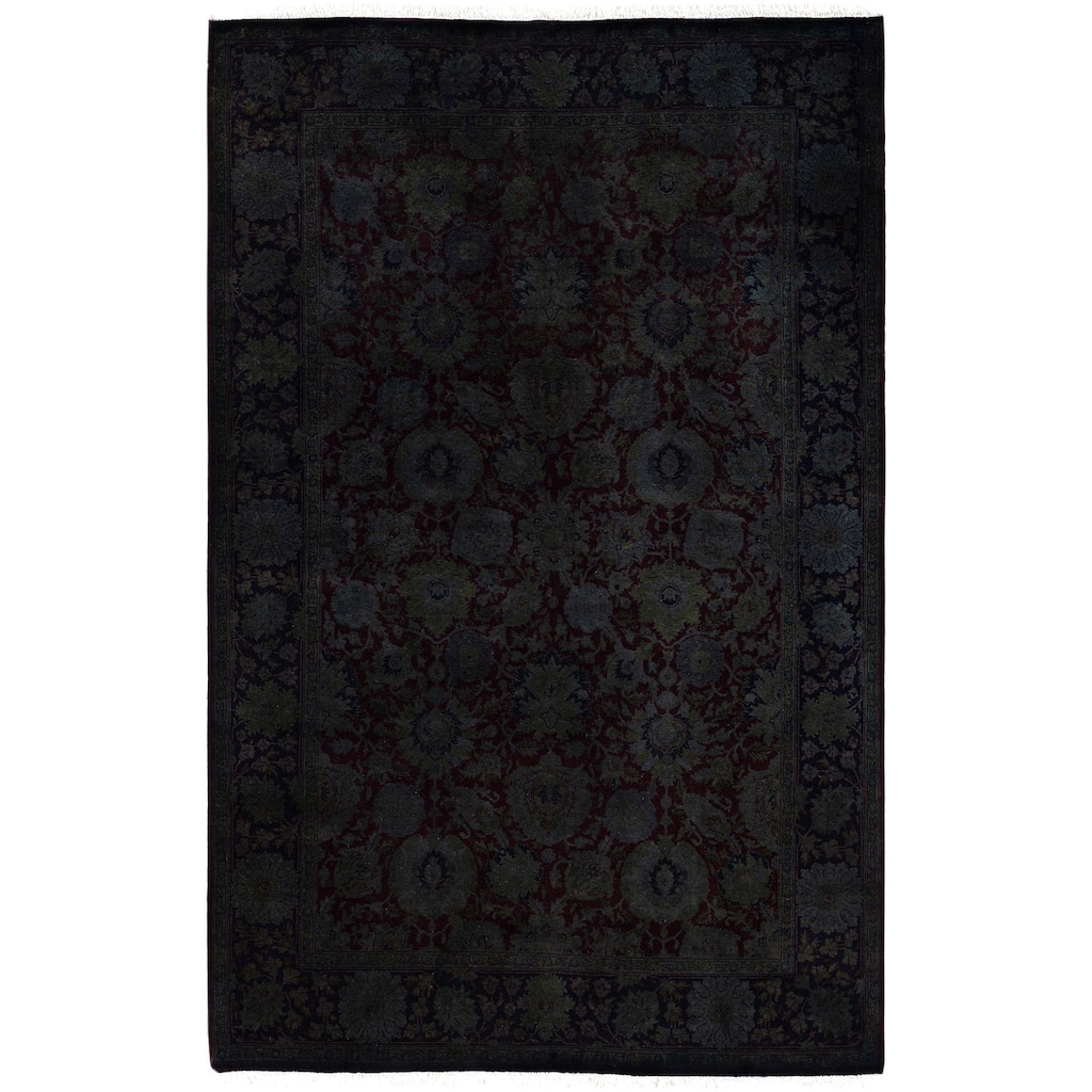 Overdyed One-of-a-Kind Hand-Knotted Area Rug - Black - 4' 1" x 6' 2"