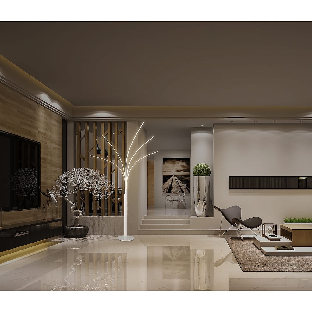 Artiva USA 60W LED Arched Floor Lamp, 94"H, Matt White - 94