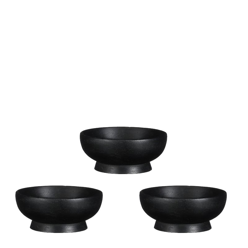 Set of 3 Pompeo Bowls Black 4.35"Dia- A - A