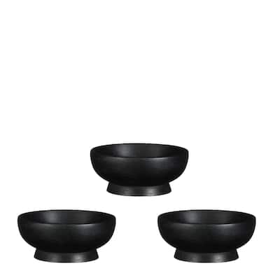 Set of 3 Pompeo Bowls Black 4.35"Dia- A - A
