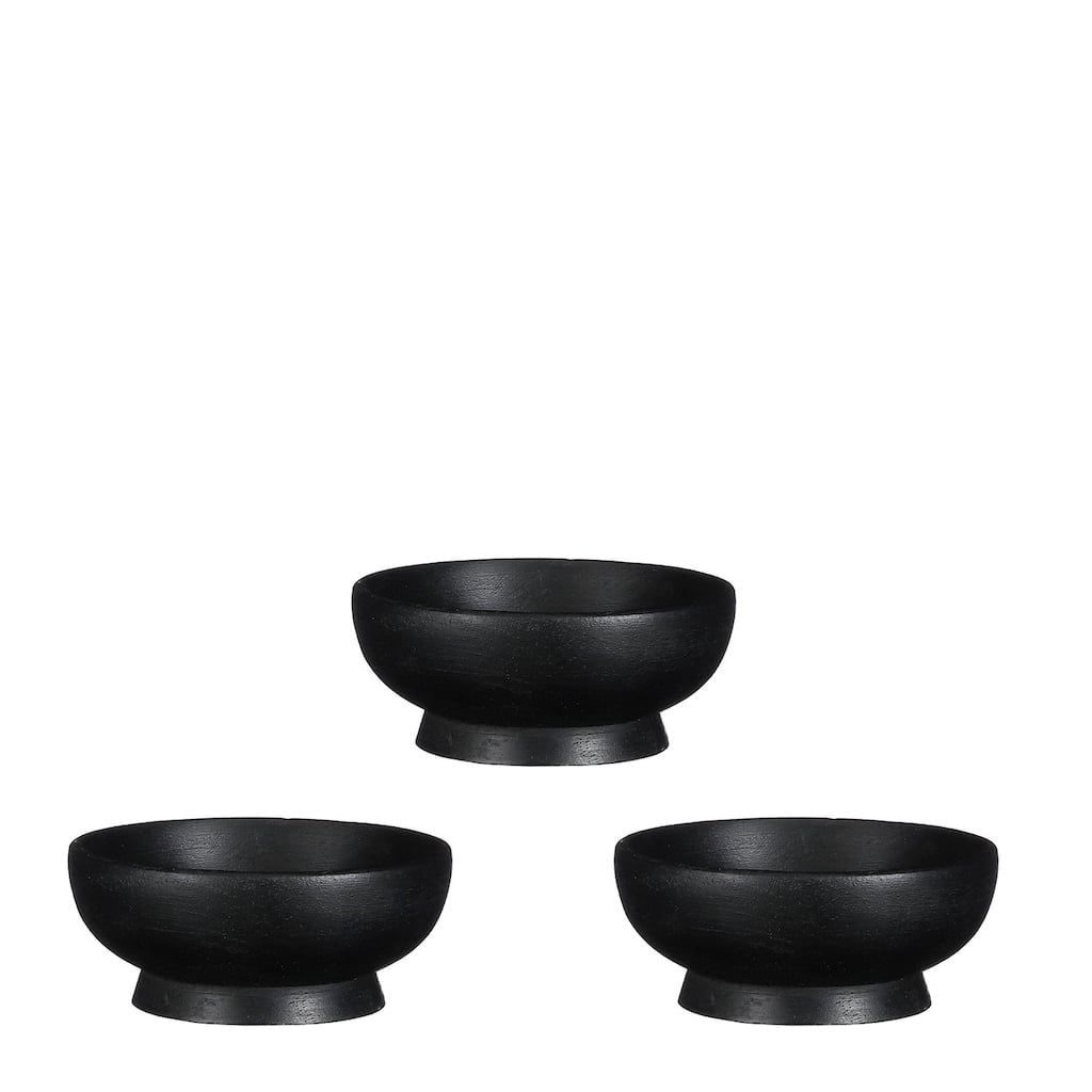 Set of 3 Pompeo Bowls Black 4.35"Dia- A - A