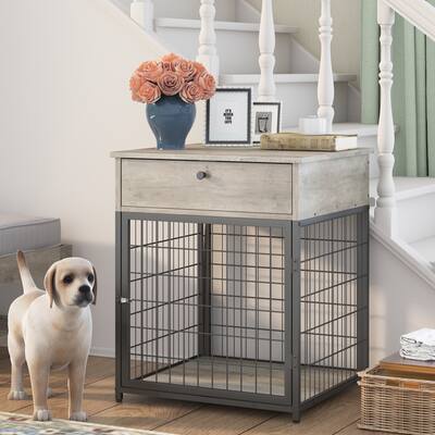 Wooden Dog Crates Nightstand Side Table for small dogs
