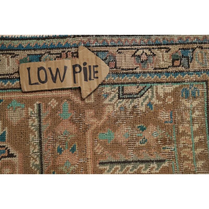 Geometric Tabriz Vintage Persian Area Rug Handmade Wool Carpet - 9'11" x 12'7"