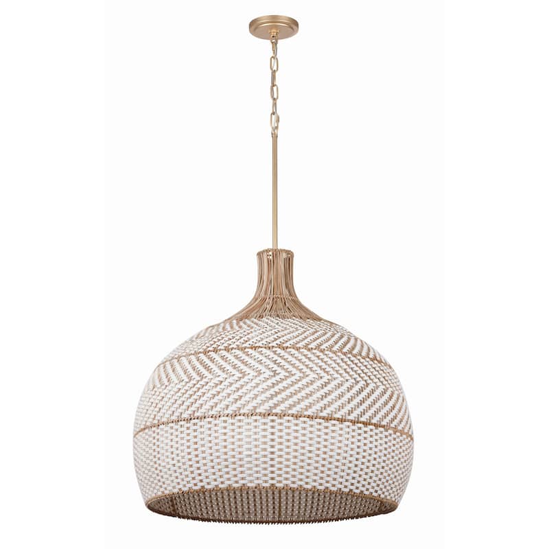 Zanzibar 6 Light Soft Gold Chandelier - 26"W x 25.25"H x 26"D