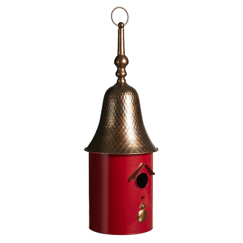Glitzhome 24"H Bell Roof Decorative Outdoor Garden Birdhouse - 8.75''L X 8.75''W X 24.00''H
