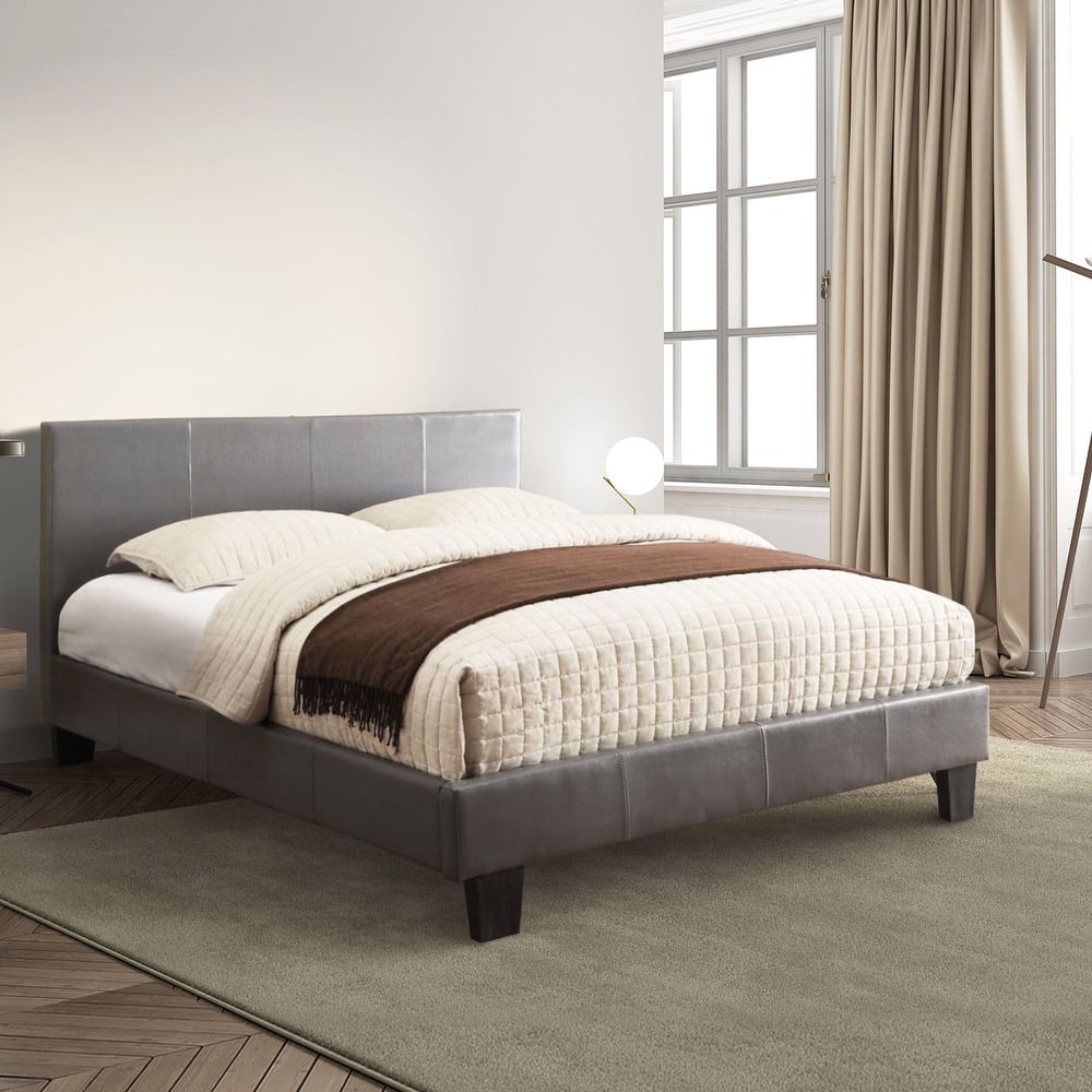Anita I Contemporary Faux Leather Upholstered Platform Bed