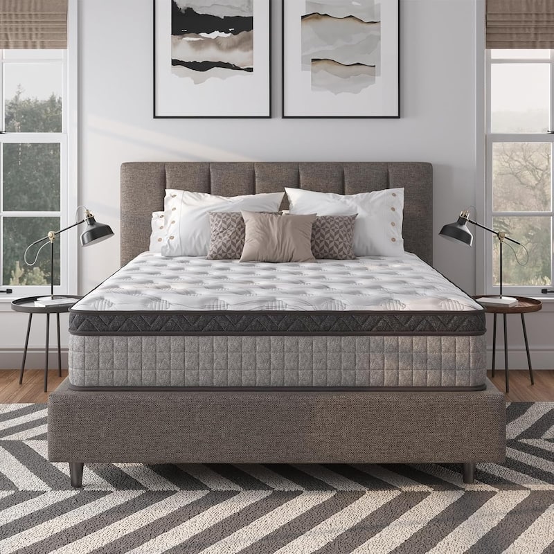 10"/12" inch Twin Diamond Innerspring Hybrid and Cooling Gel Memory Foam Mattress, Pressure Relief, and Motion Isolation - Twin - Cushion Firm