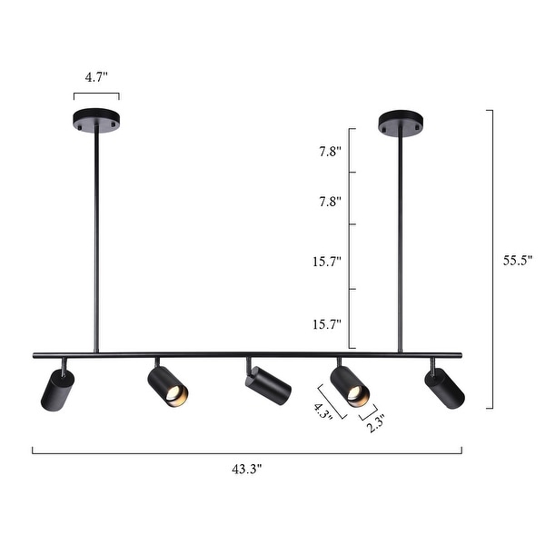 5 Light Modern Farmhouse Linear Swivel Track Lighting Spotlight for Kitchen Island On Sale Bed Bath Beyond 40237475
