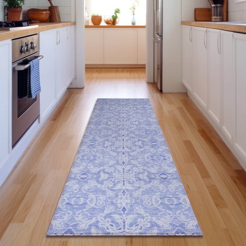 Premium Washable Super Soft Boho Crest Mayfield Rug - Sky - 2' 3" x 7' 6" - Runner