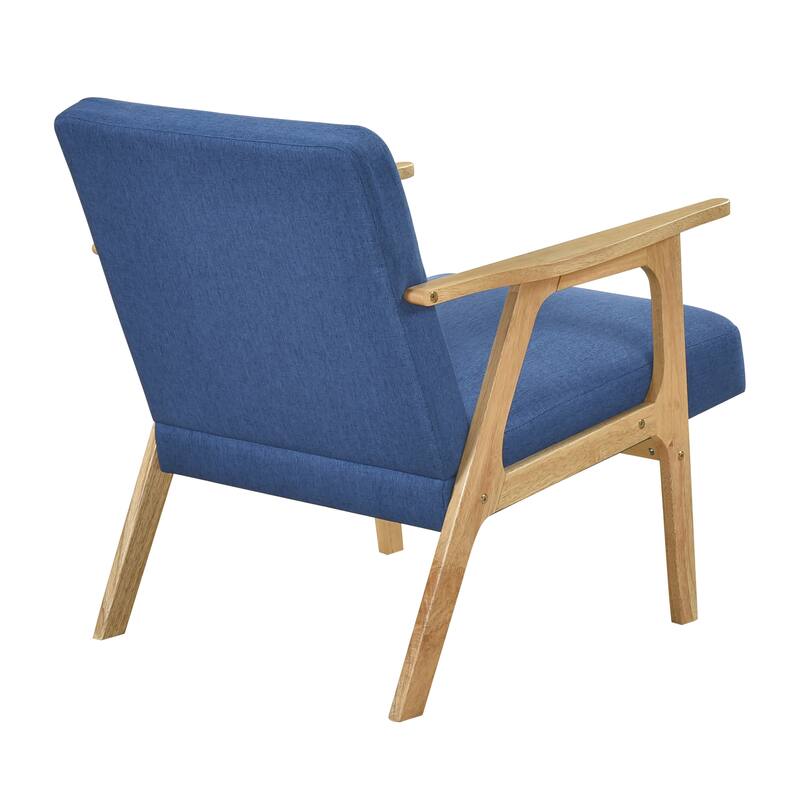 Dean 27" Textured Fabric Accent Chair - Solid Rubberwood Frame