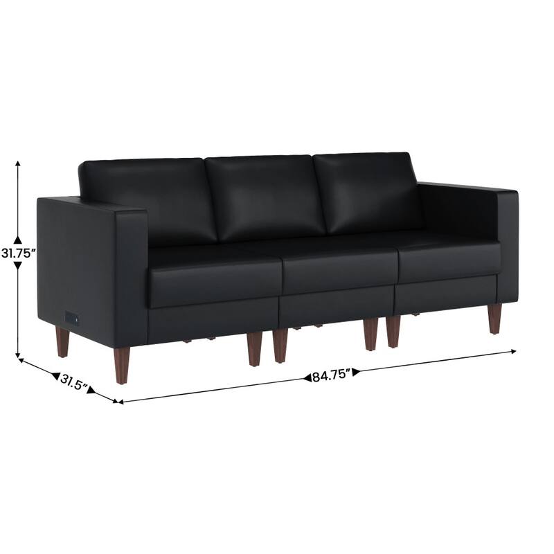 3 PC Commercial Seating Set with Outlets/USB/USB-C Ports - 33"W x 31.25"D x 32.5"H