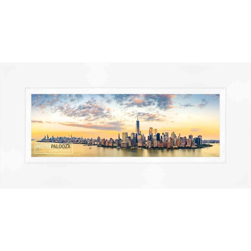 Panoramic or Puzzle Lacquer White Complete Wood Panoramic Frame with UV