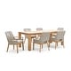 preview thumbnail 3 of 6, August Patio Dining Set with All Natural 88-inch Rectangular Dining Table