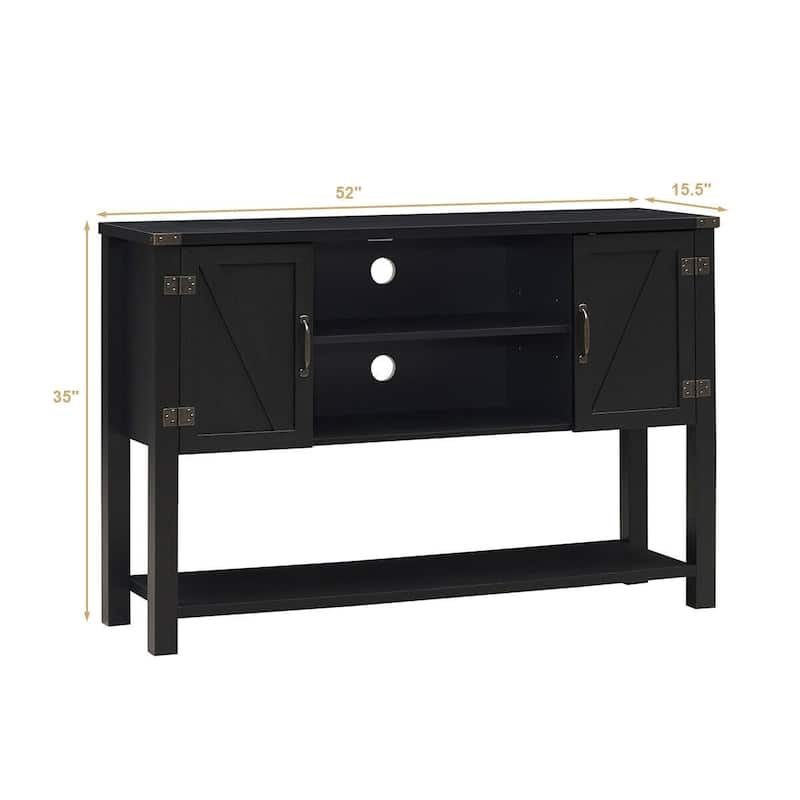 TV Storage Cabinets with Bottom Shelf - 52" x 15.5" x 35" (L x W x H)