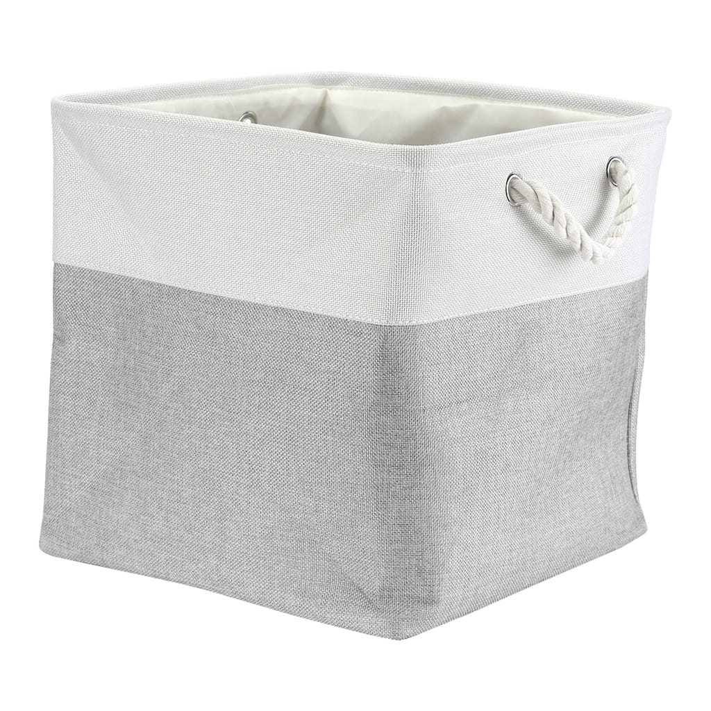 Square Fabric Collapsible Storage Basket Bin with Handle, Storage Cube for Shelves Closet Organizing Clothes Books - 13inch