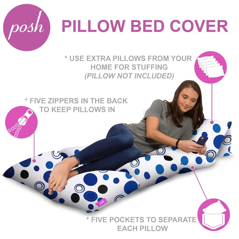 Kids Floor Pillow Cover,Premium Cushion and Lounger Covers for Pillows