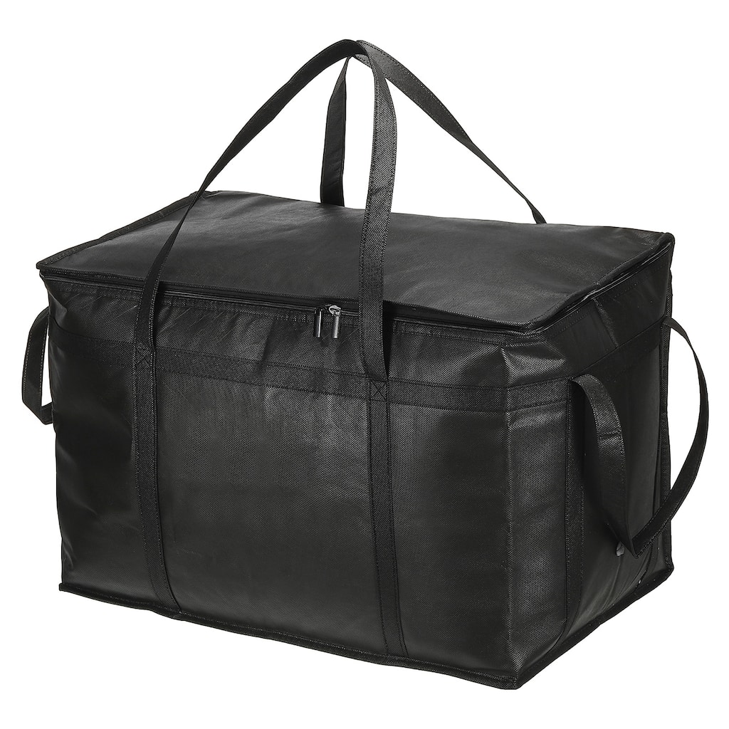 23"x14"x15" Insulated Reusable Grocery Bag Food Transport Tote Bag, Black